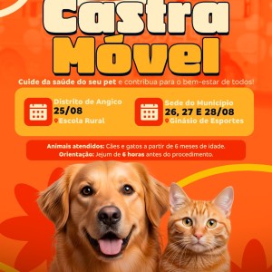 Castra Móvel chega a Mairi para atendimento de cães e gatos